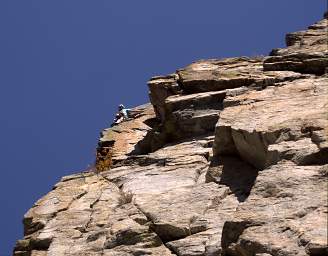 Climbing No Sweat Arete at Mill Creek