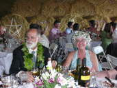 Bride and Groom at dinner