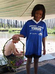 Zia with Dona's Willow Basket
