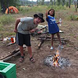 Adin and Zia Cooking Fish