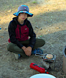 Jack cooking an English Muffin
